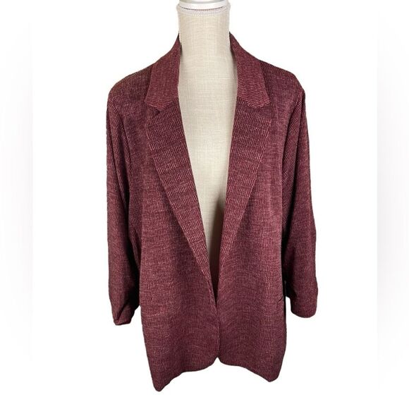 Skies Are Blue Jackets & Blazers - NWT Stitch Fix Skies Are Blue Women’s 3X Delisle Stretch Knit Blazer Burgundy